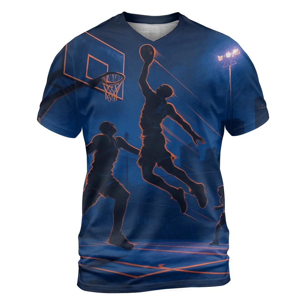 Midnight Street Basketball Clash vibrant all-over design tees