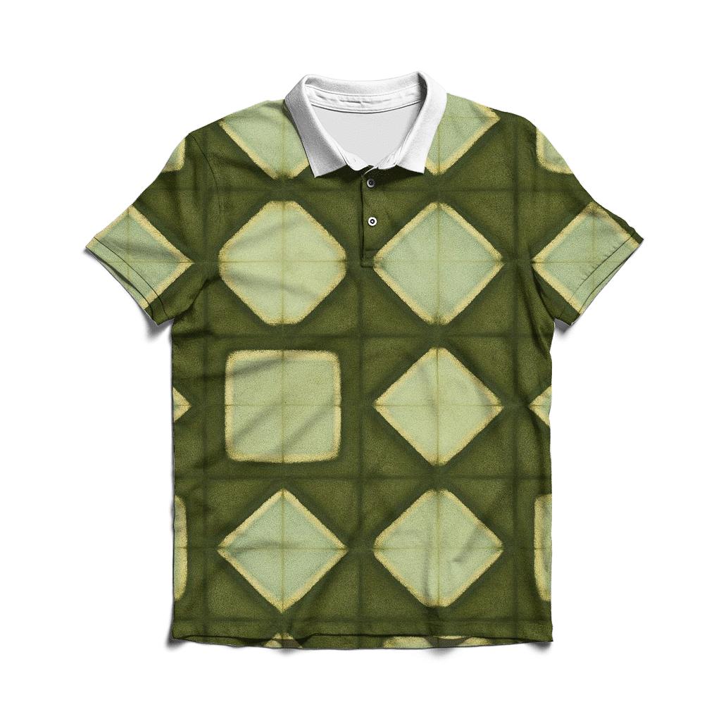 Forest Window Itajime Grid personalized polo shirts