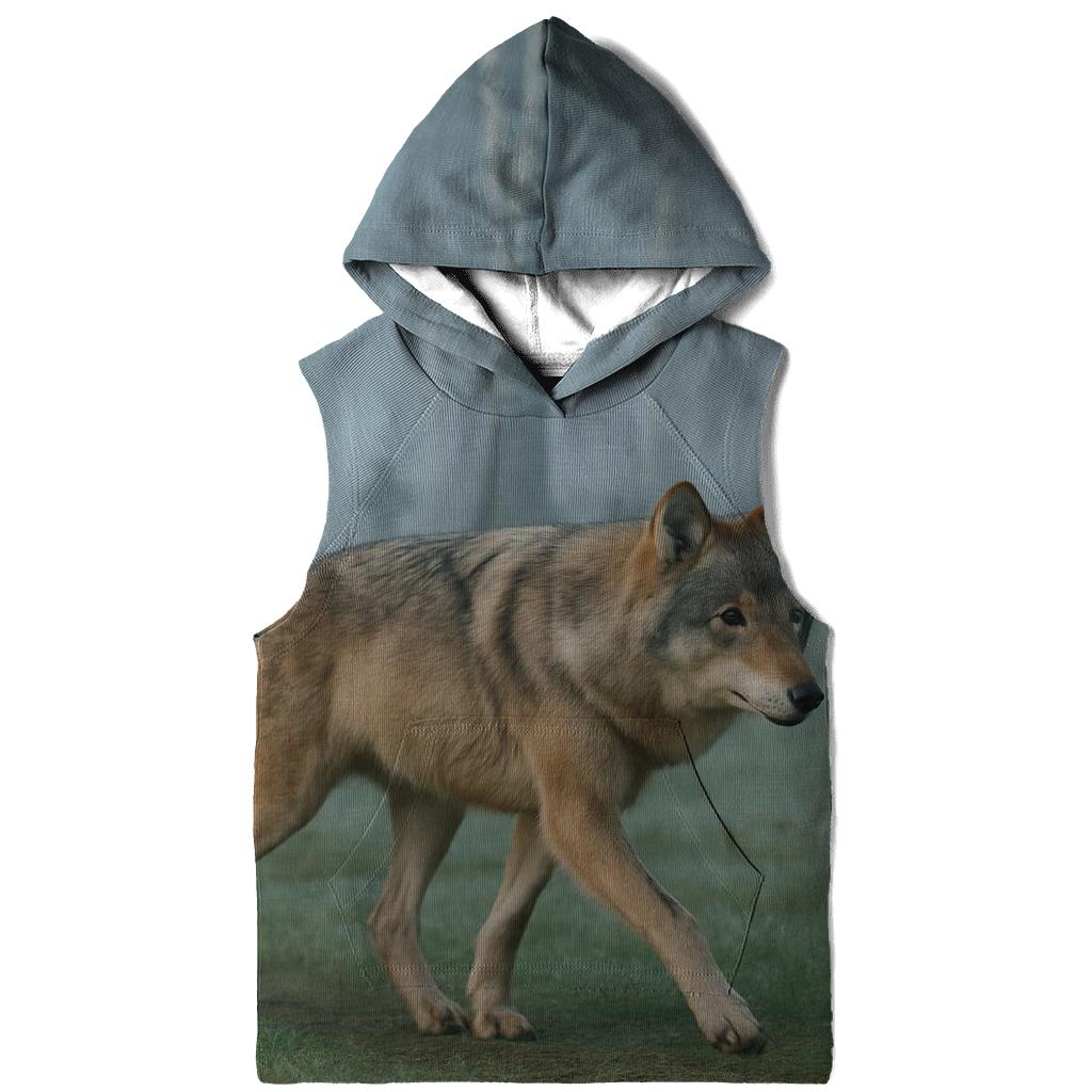 Eurasian Wolf Trotting Through Birch Cemetery custom hoodies