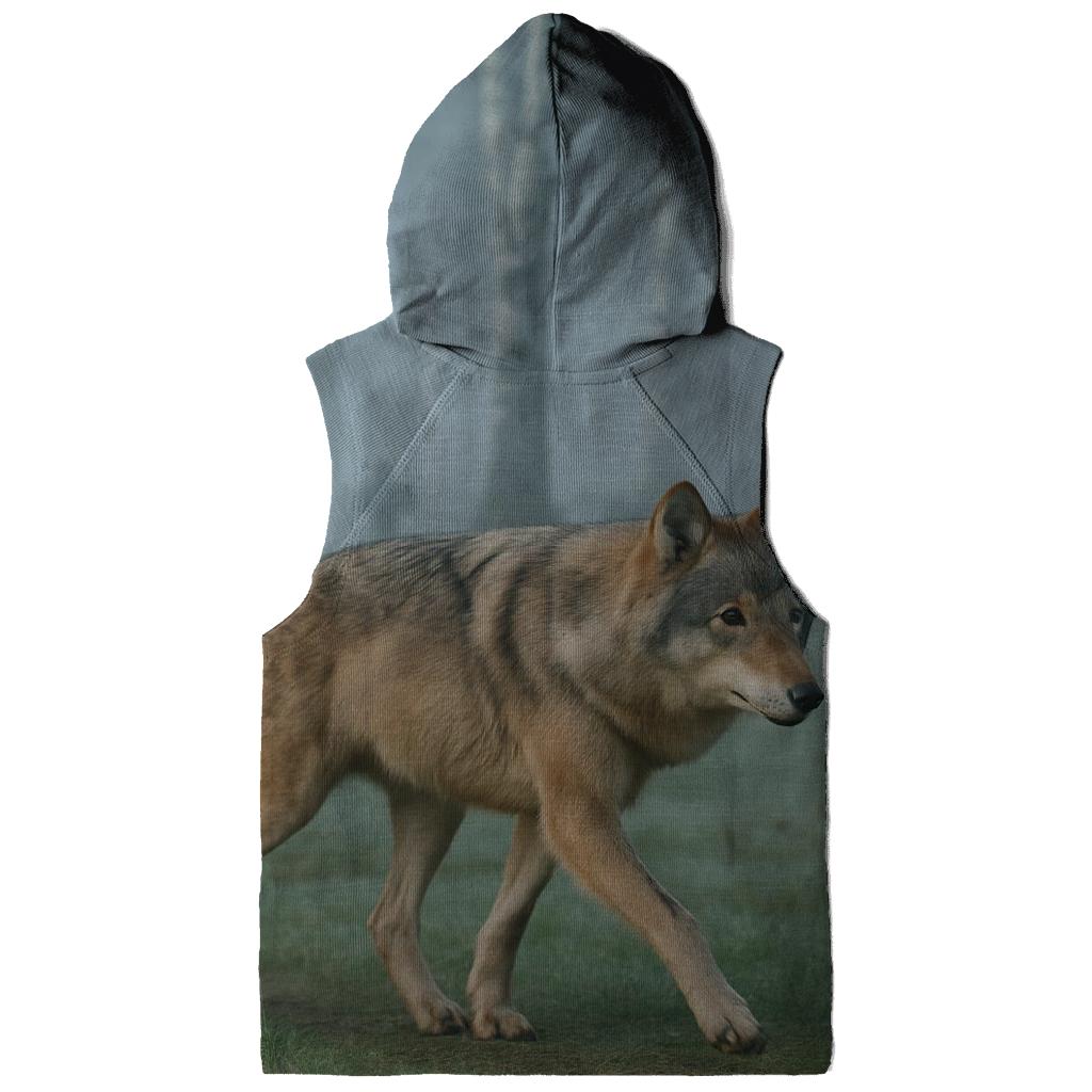 Eurasian Wolf Trotting Through Birch Cemetery custom hoodies