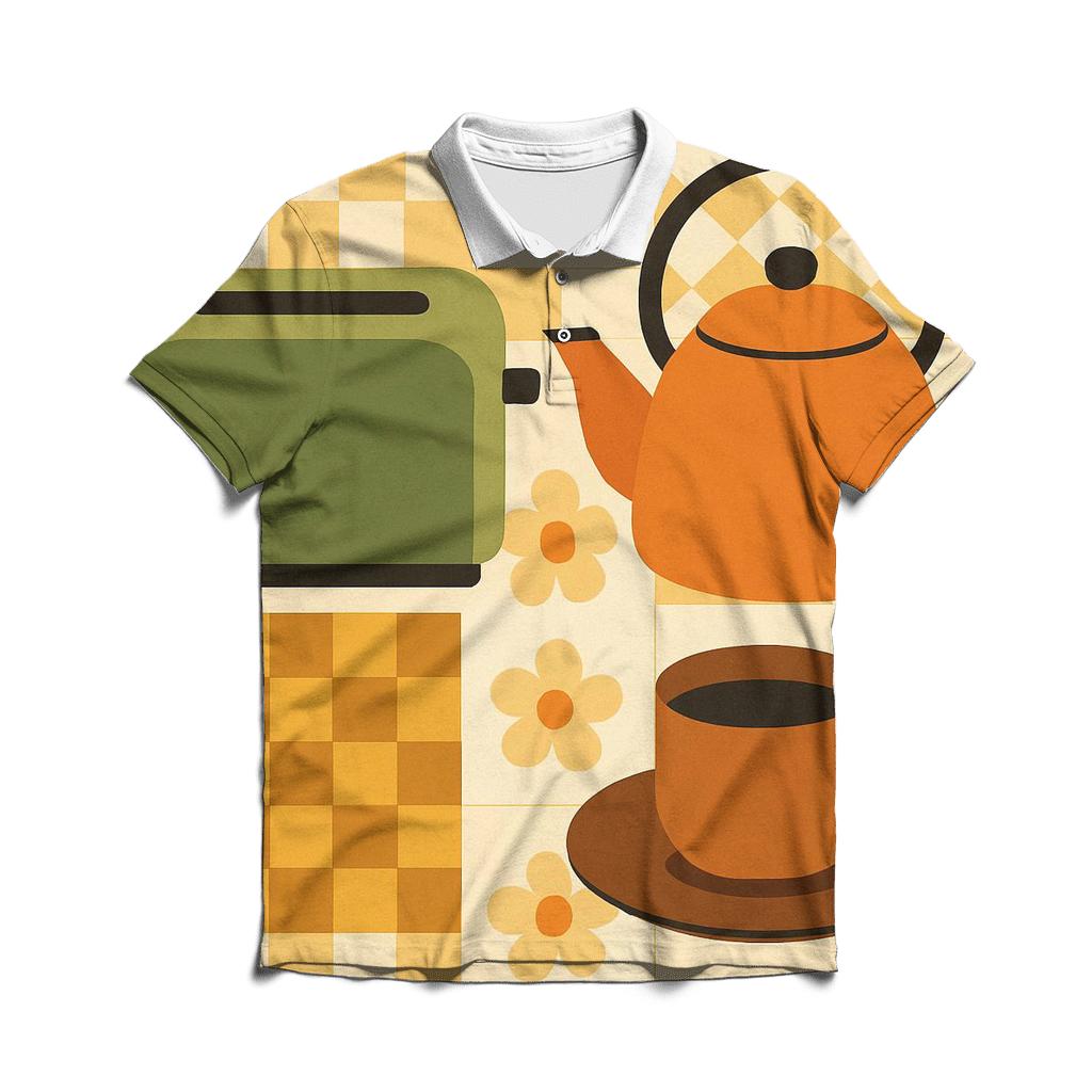 Groovy Kitchen Patterns premium cotton polo shirts