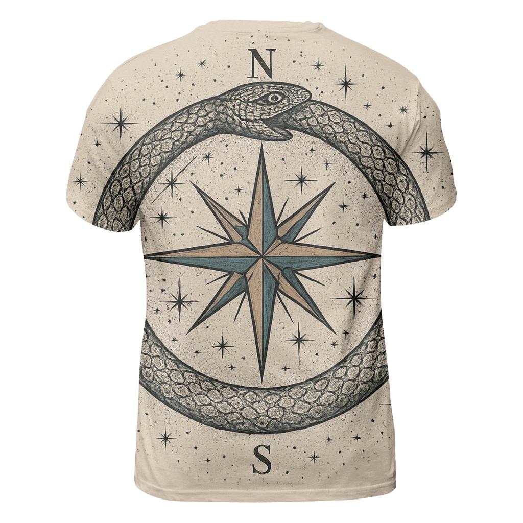 Celestial Circuit Ouroboros Compass unique graphic print tees