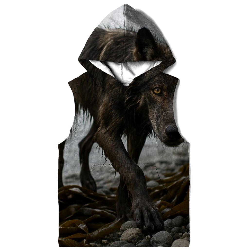 Coastal Wolf Emerging From Kelp Forest hoodie styles