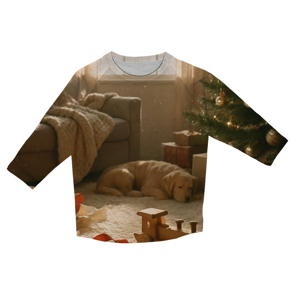ChristmasMorningSunbeamLivingRoom fashion 3/4 sleeve shirts