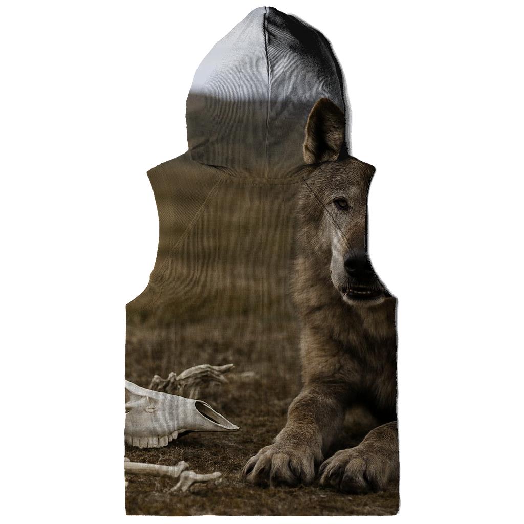 Old Alpha Wolf Resting Near Caribou Bones hoodie trends