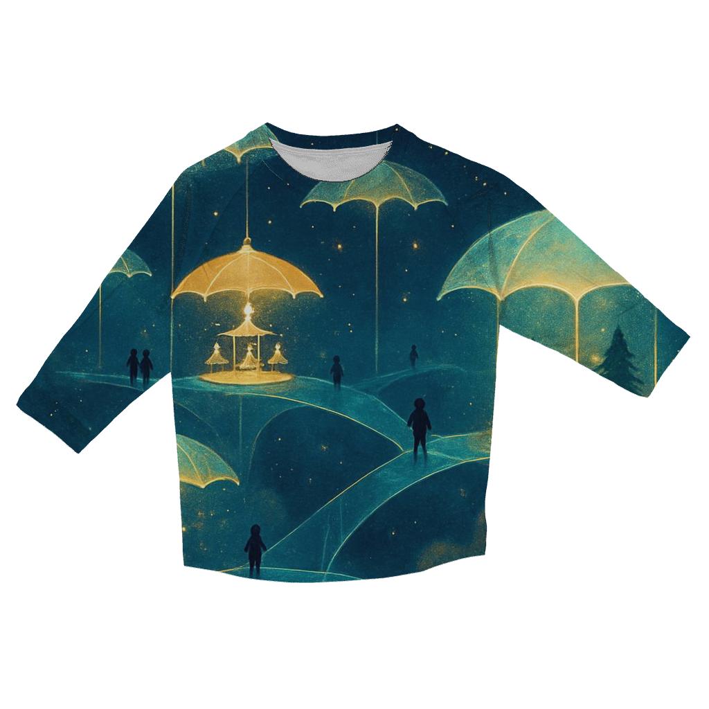 Umbrella Constellation Carnival printed three quarter sleeve shirts