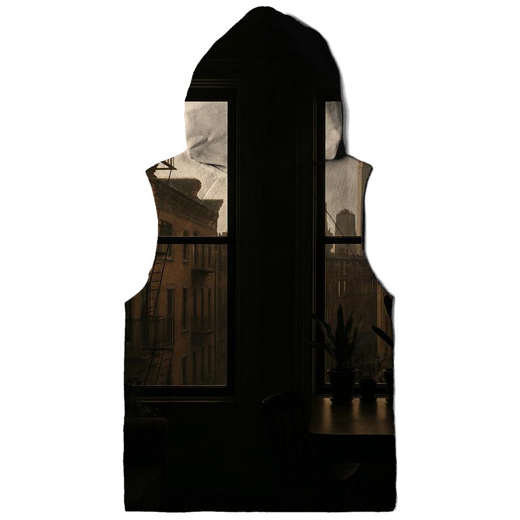 Skyline Framed Through A Brooklyn Brownstone Window lightweight hoodies