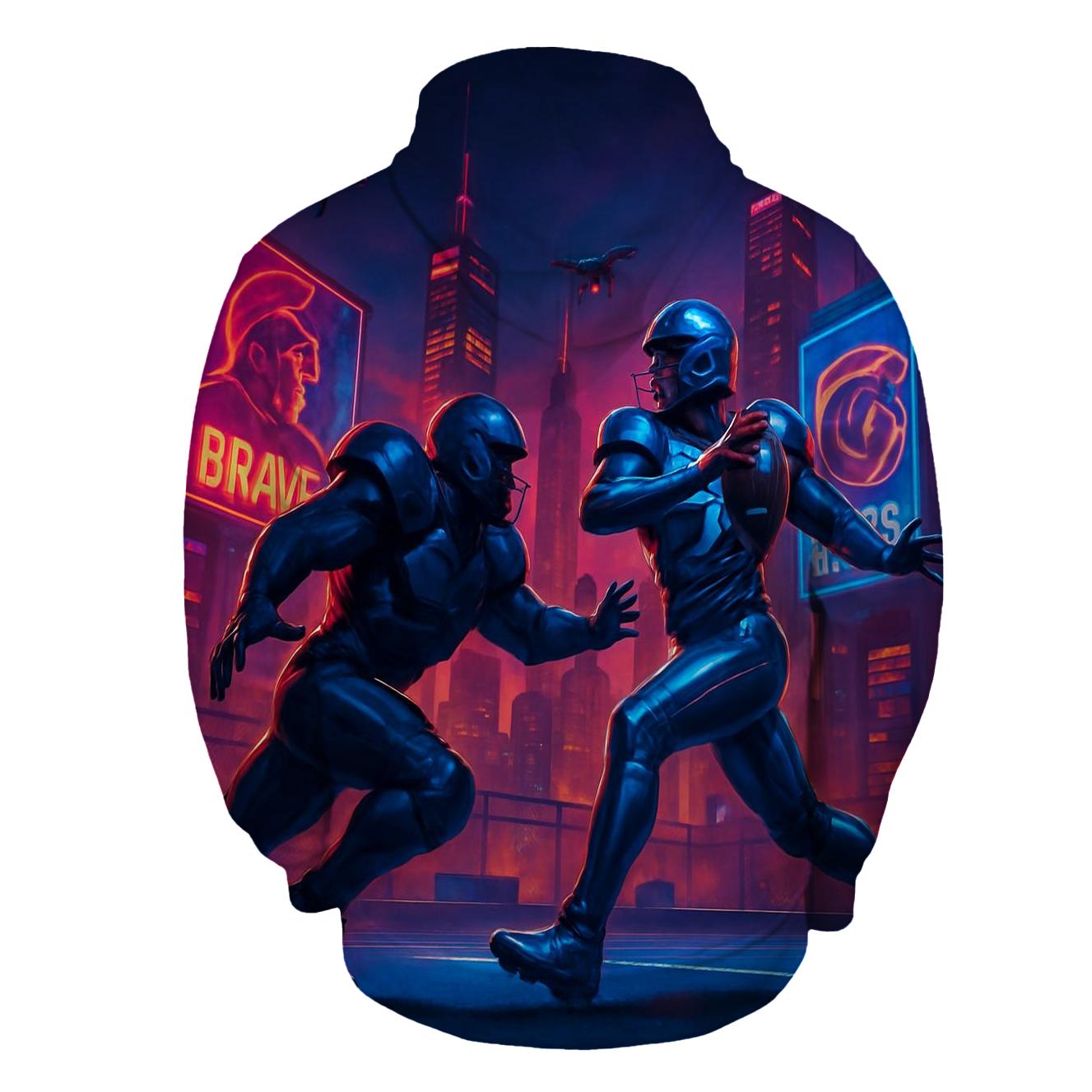 Skyline Blitz Braves And Cubs City Night Game embroidered hoodies