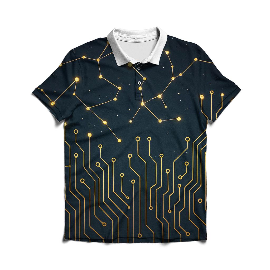 Quantum Circuit Constellations personalized polo shirts