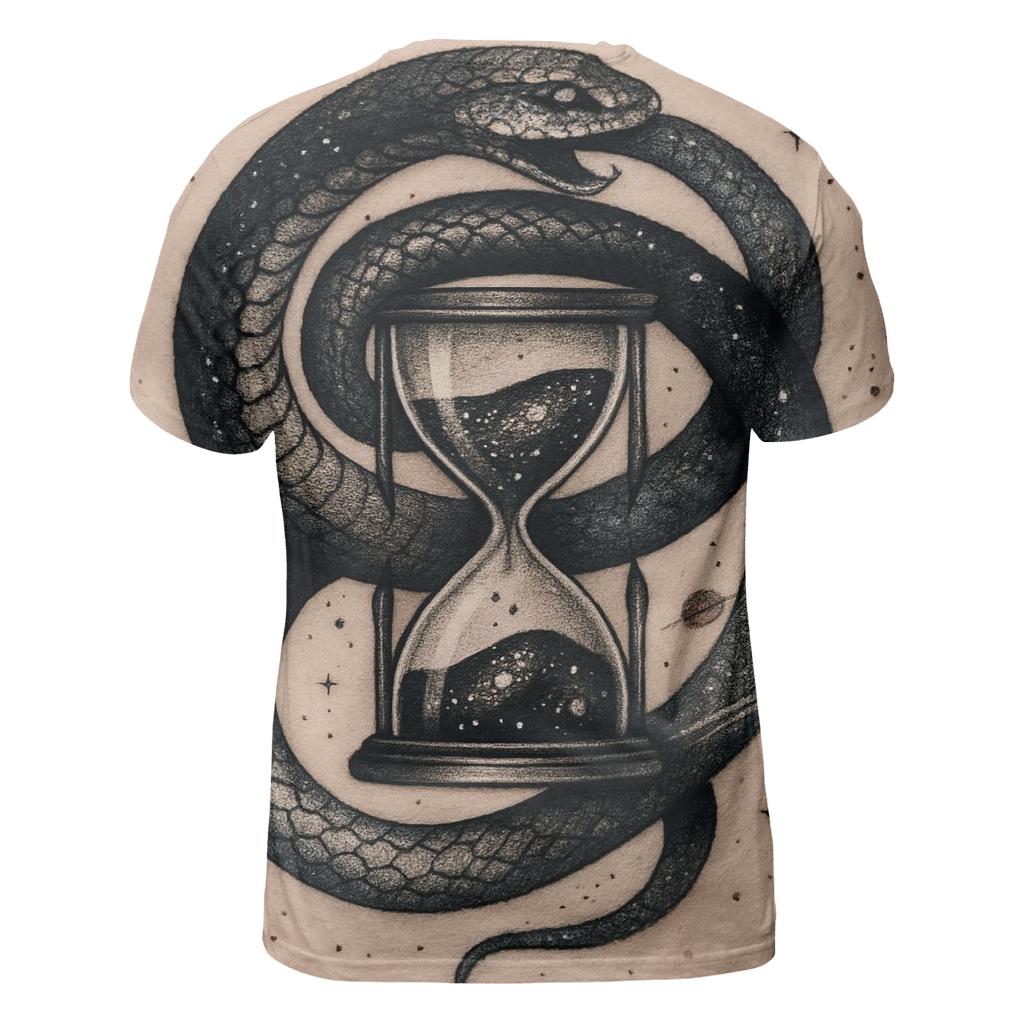Cosmic Serpent Ouroboros Hourglass artistic all-over print tops