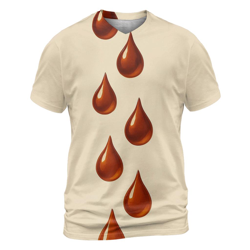Amber Drip Cascade artistic all-over print tops