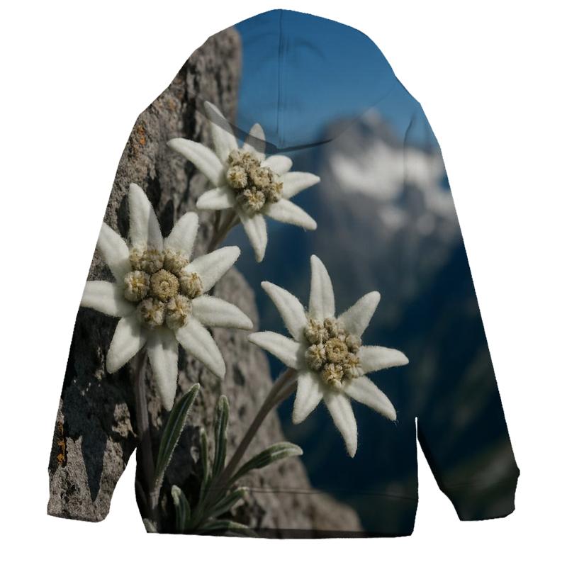 Alpine Edelweiss On Weathered Stone pullover hoodies