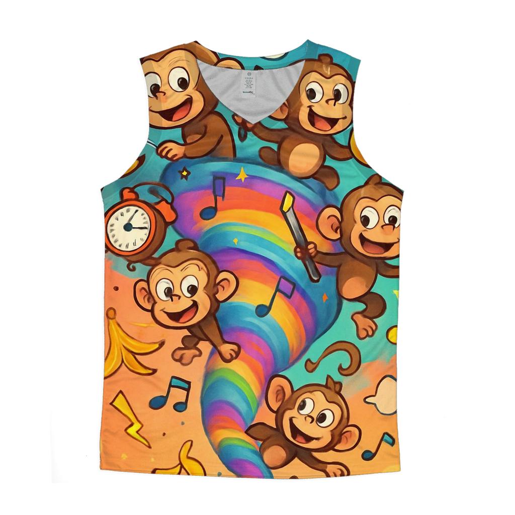 Whirlwind Of Mischief Monkeys cotton sleeveless tops