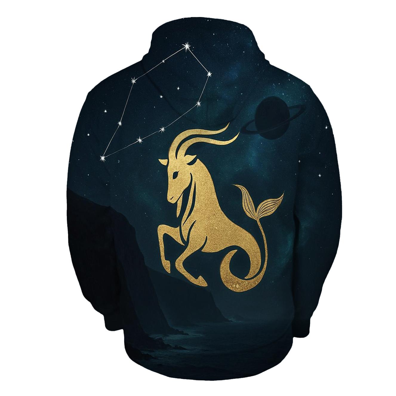Luminous Capricorn Sea Goat Sigil printed hoodies