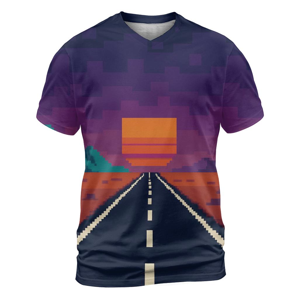 Pixel Desert Drive custom all-over print shirts