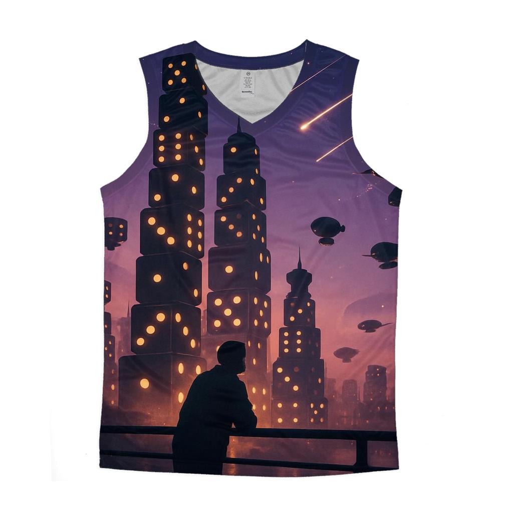 Dice Tower City At Dusk stylish racerback tanks