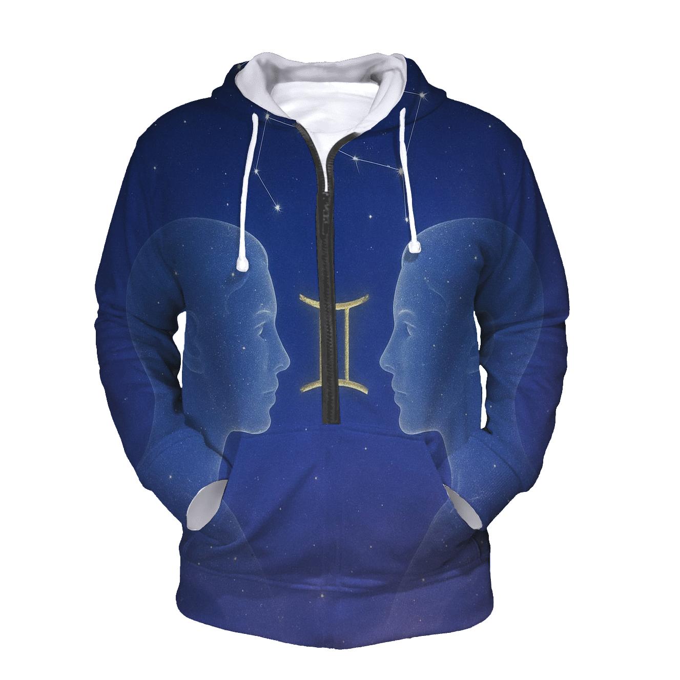 Gemini Twin Constellation Silhouette lightweight hoodies