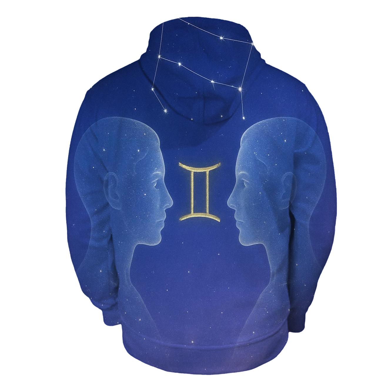 Gemini Twin Constellation Silhouette lightweight hoodies