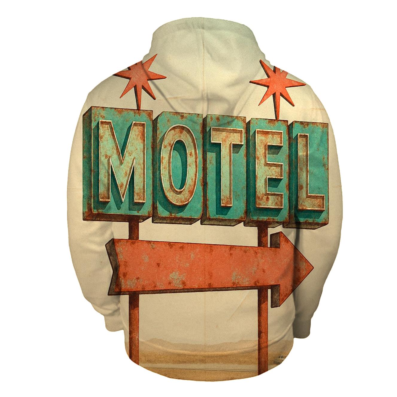 Retro Motel Roadside Sign Illustration embroidered hoodies