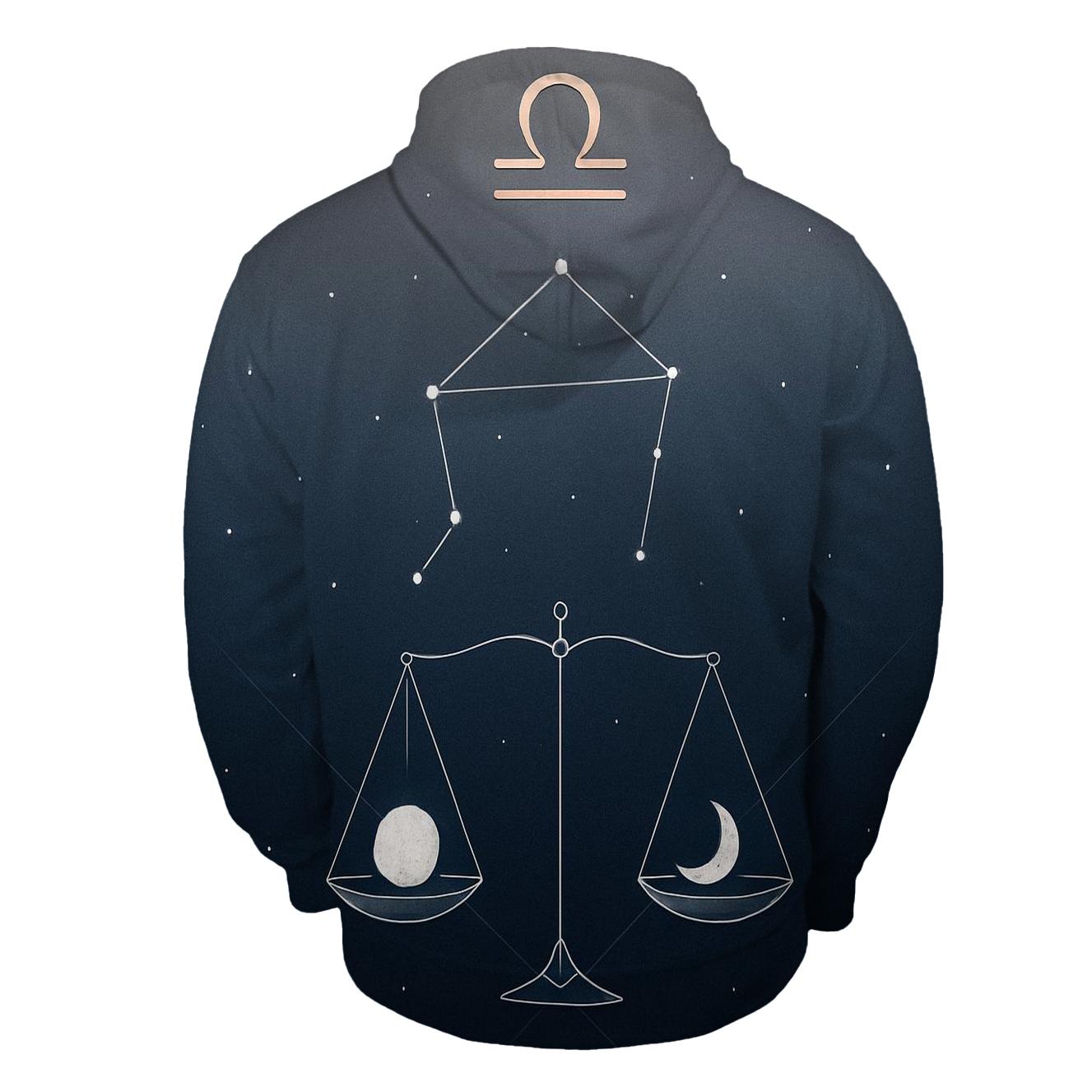 Libra Crescent Scales Alignment designer hoodies