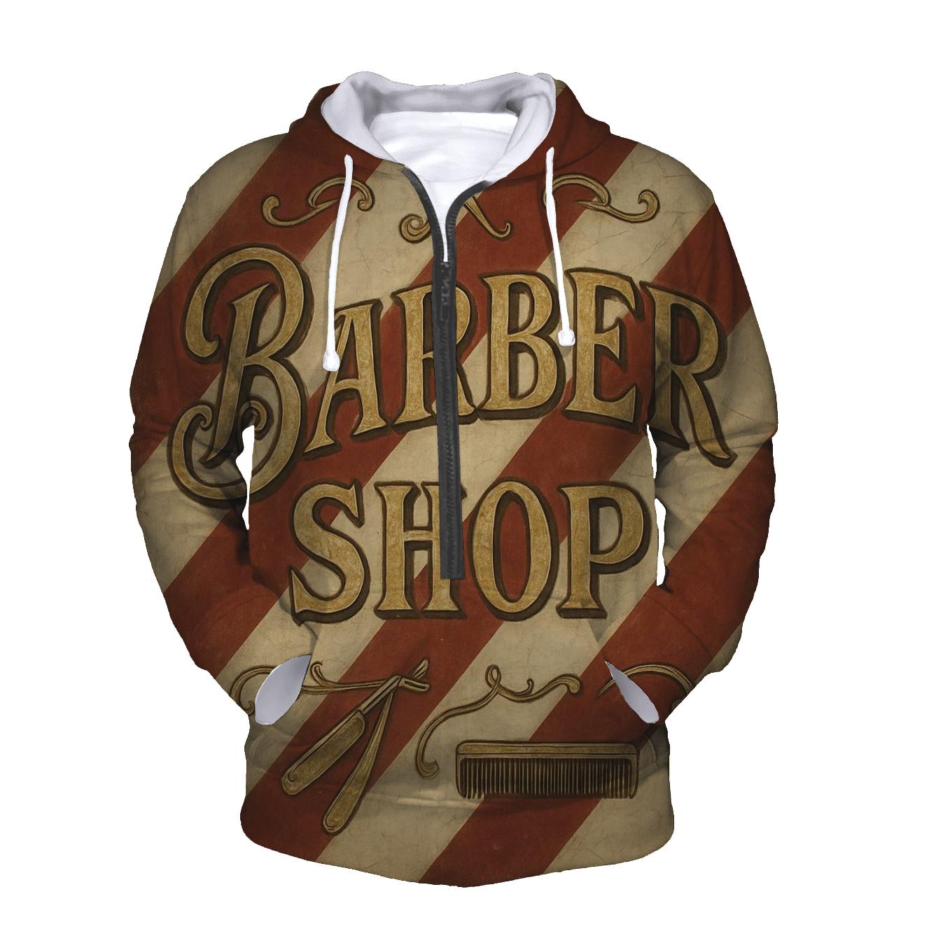 Old Time Barber Shop Signboard Design lightweight hoodies