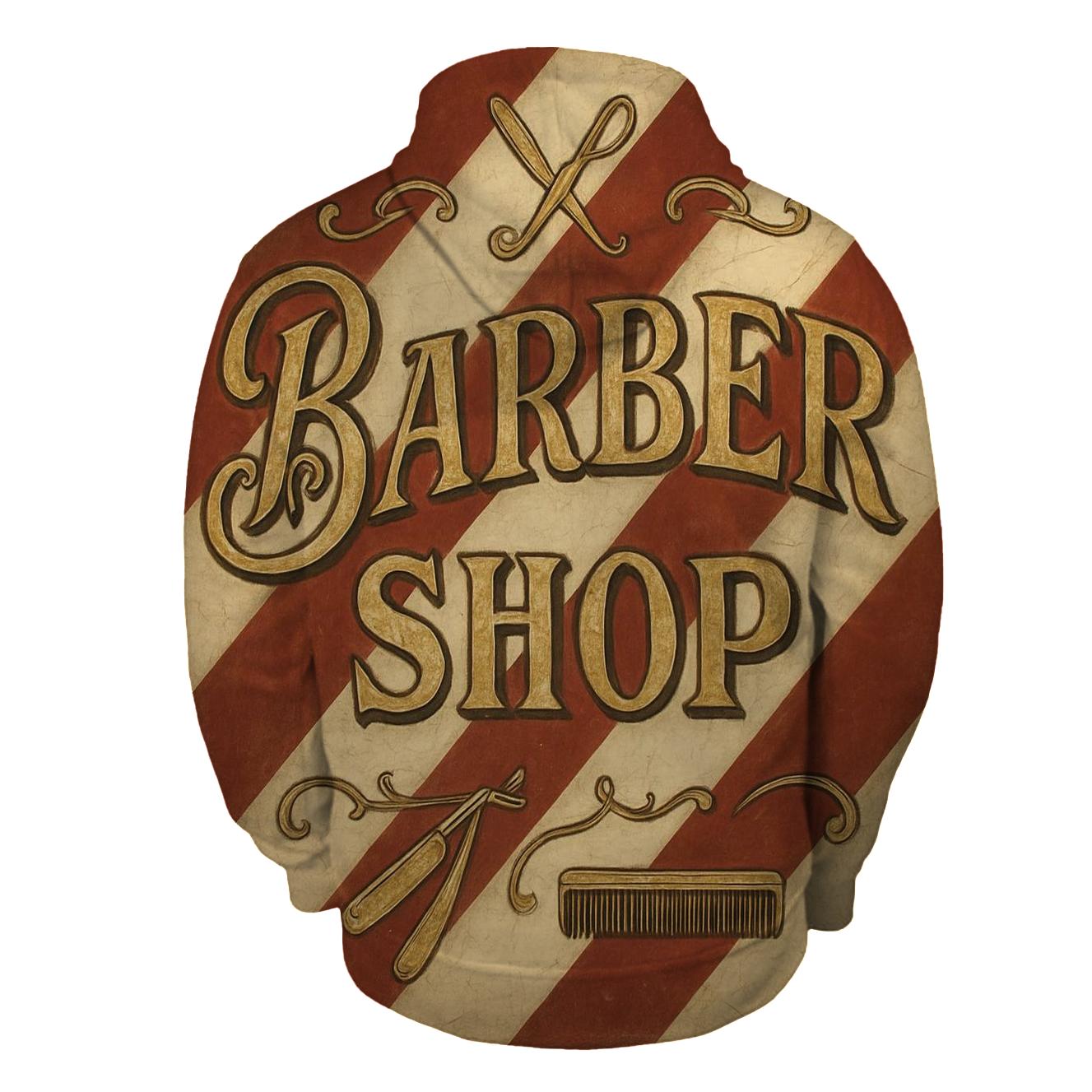 Old Time Barber Shop Signboard Design lightweight hoodies