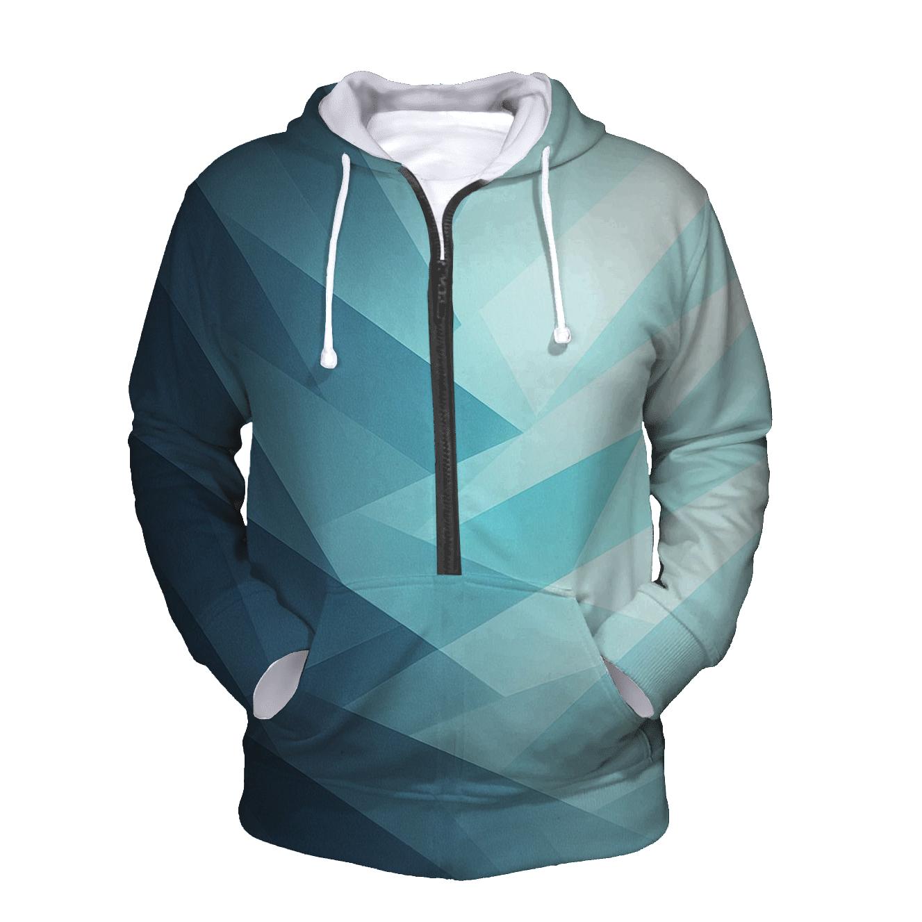 Chromatic Glacier Flow embroidered hoodies