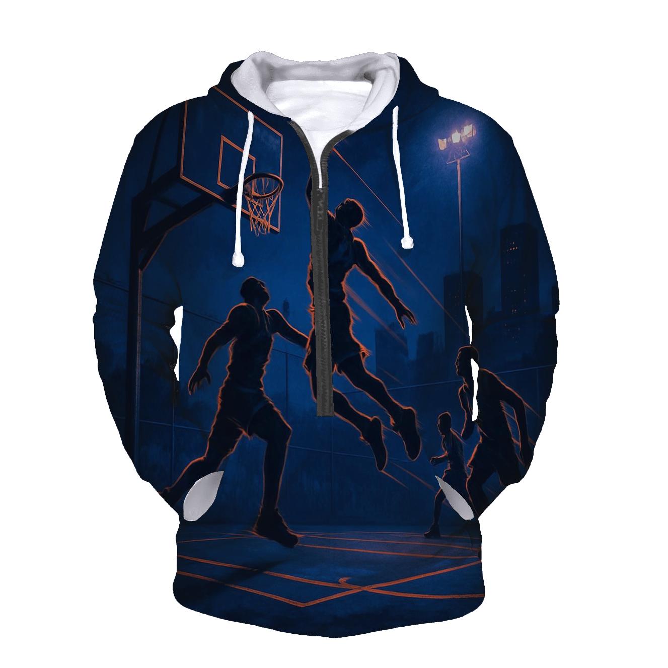 Midnight Street Basketball Clash embroidered hoodies