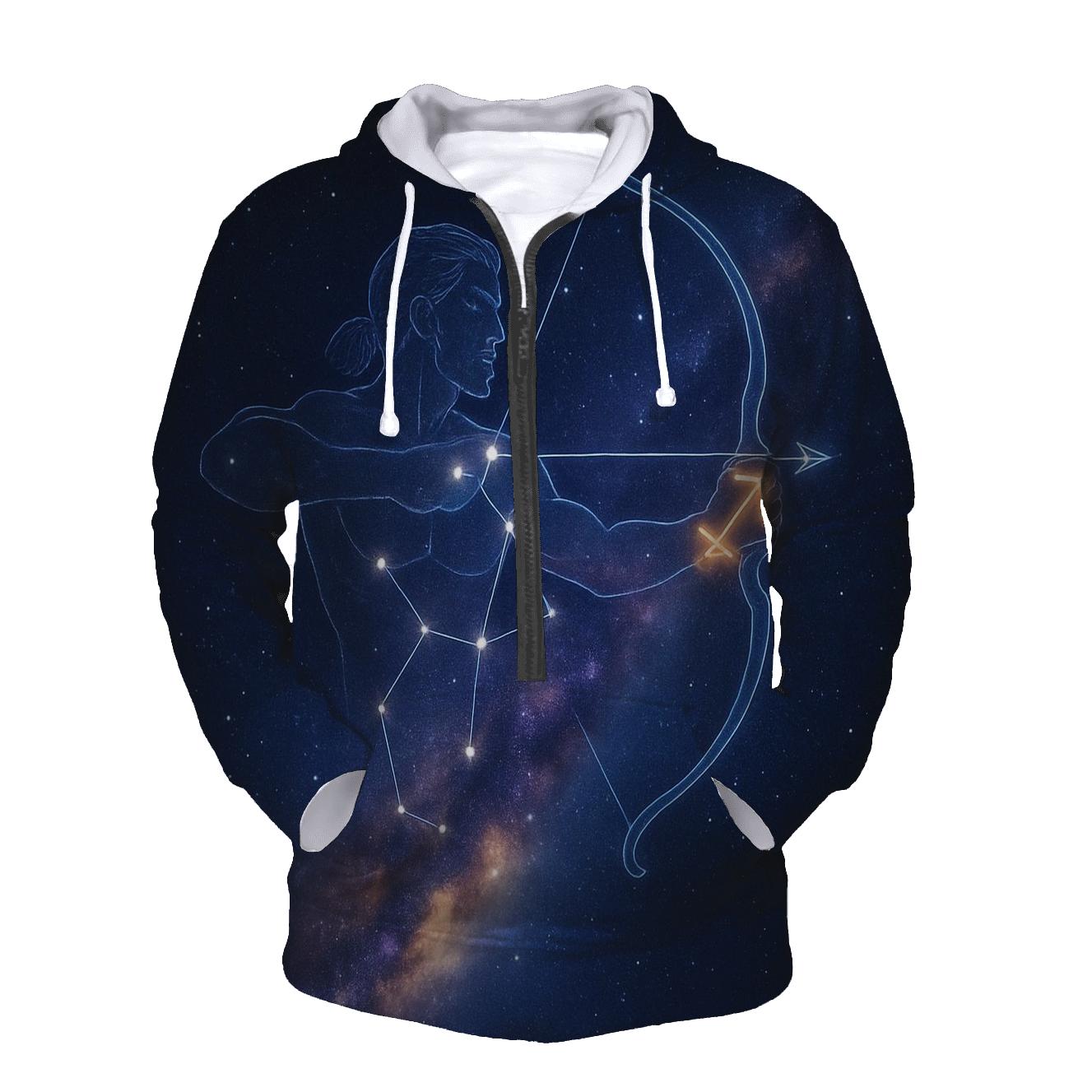 Sagittarius Galactic Archer Trail zip-up hoodies