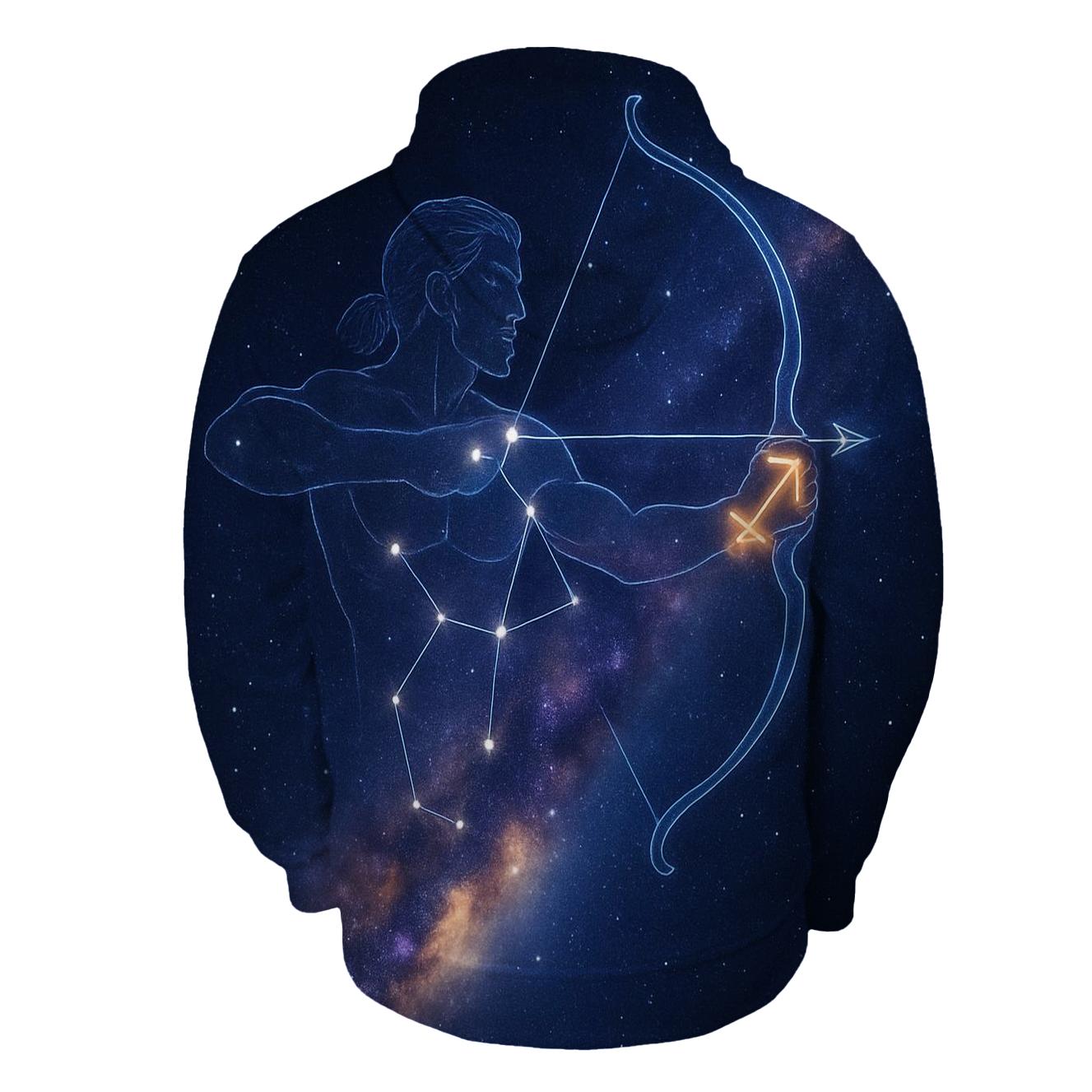 Sagittarius Galactic Archer Trail zip-up hoodies
