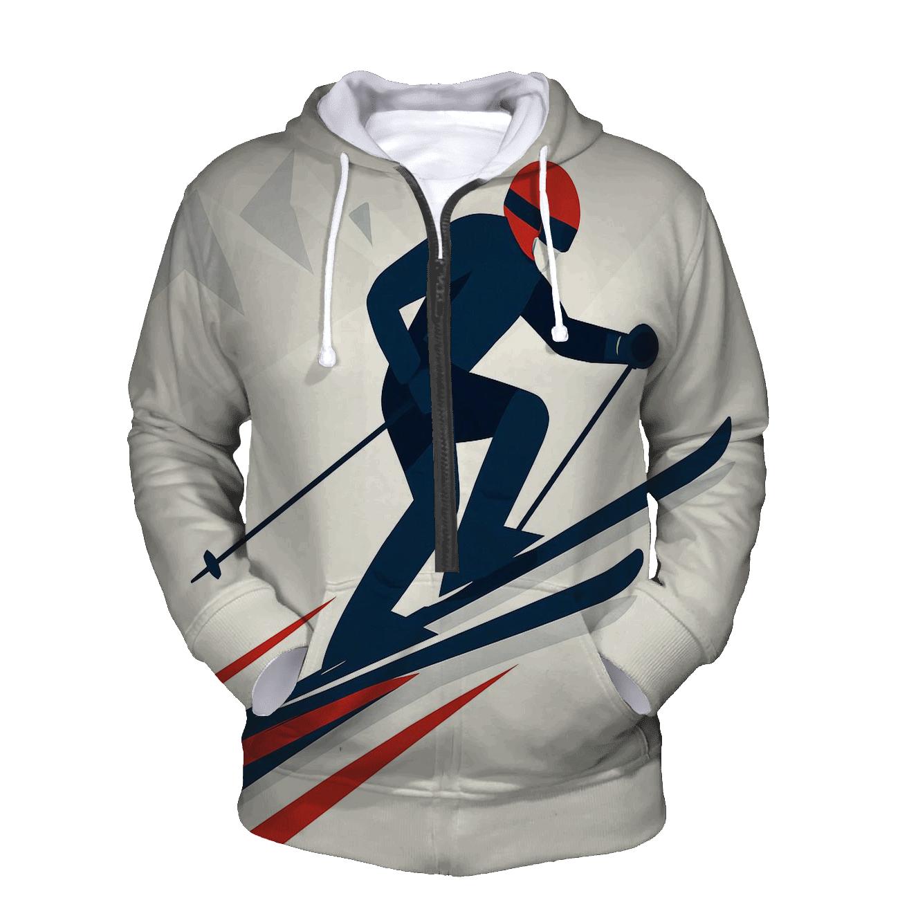 Alpine Ski Descent Motion Lines designer hoodies