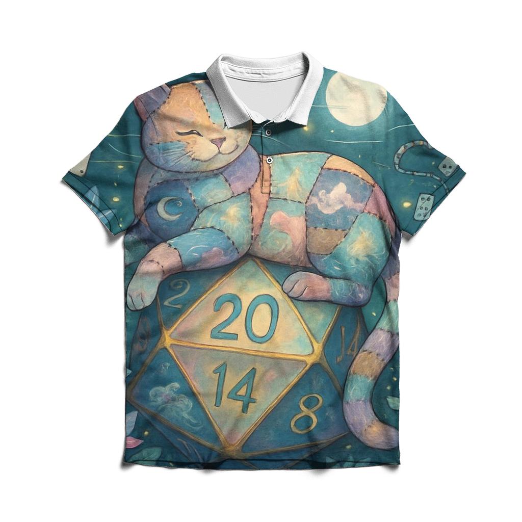 Patchwork Cat In The Probability Garden branded logo polo shirts