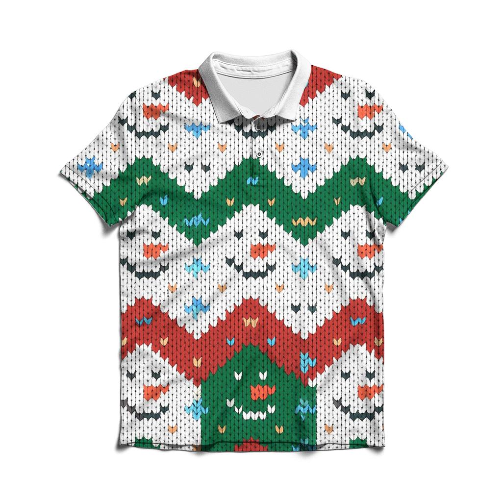 Snowman Scarf Zigzag Inferno stylish collar polo tees