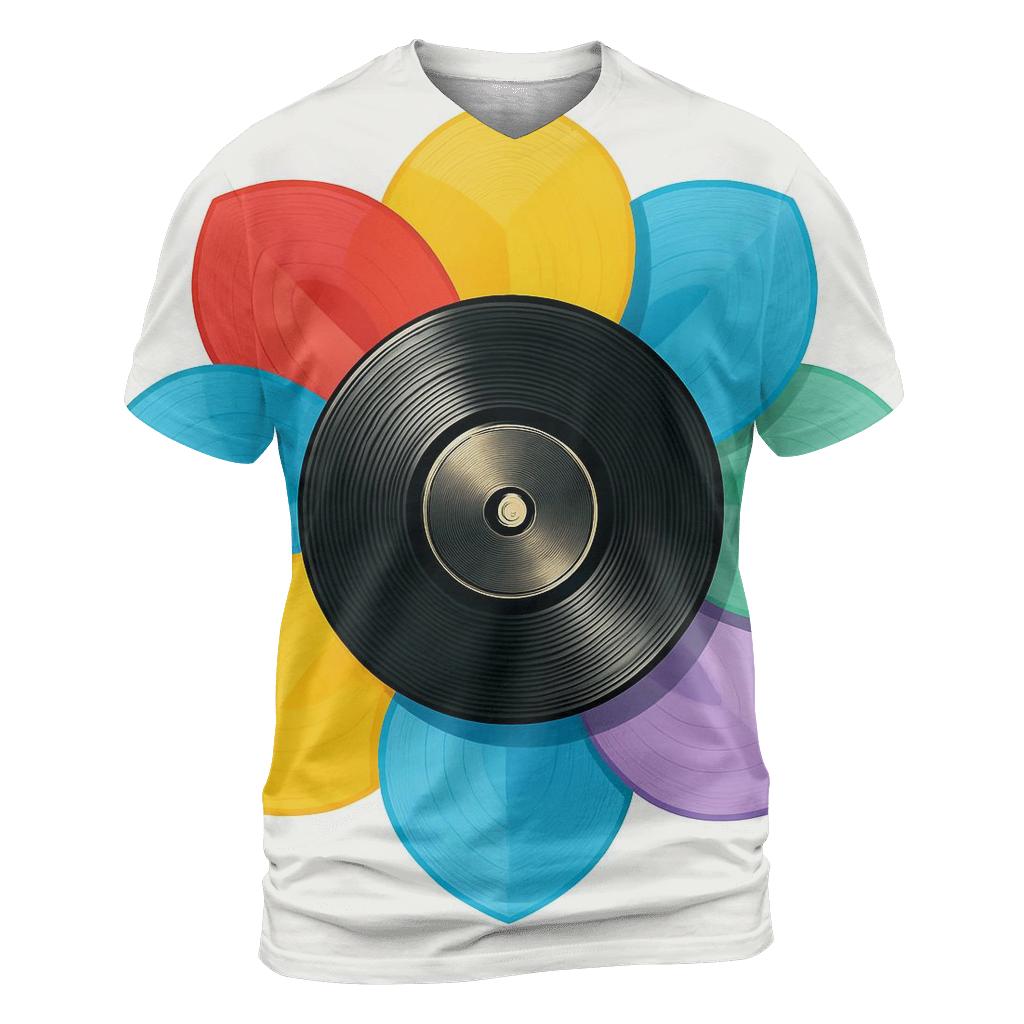 Rainbow Vinyl Bloom creative print fashion shirts