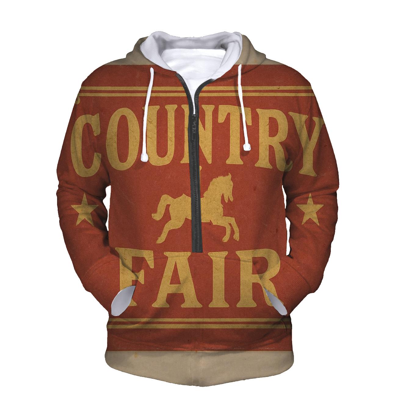 Rustic Country Fair Ticket Art premium hoodies