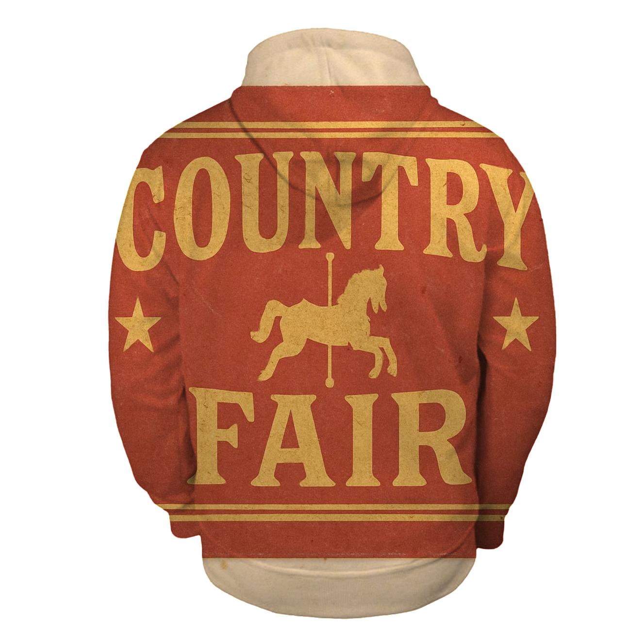 Rustic Country Fair Ticket Art premium hoodies