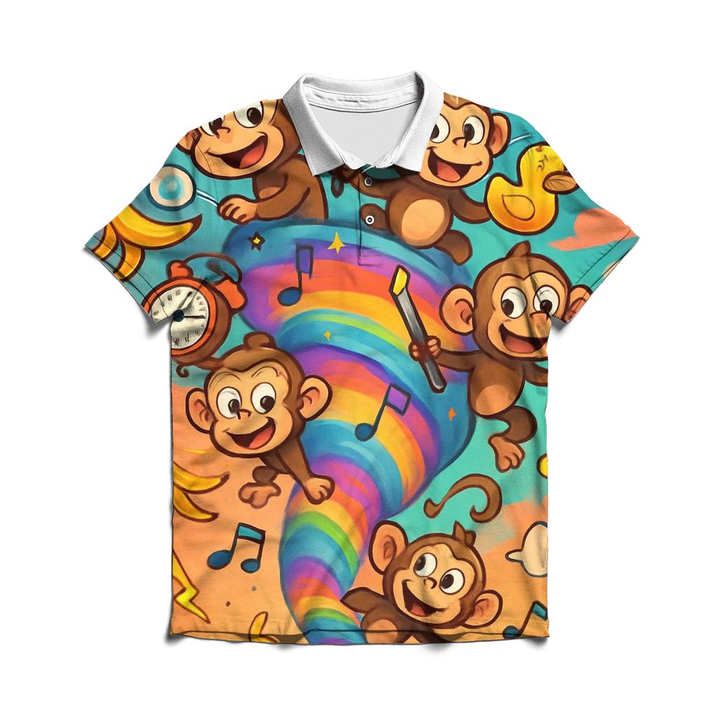 Whirlwind Of Mischief Monkeys classic pique polos