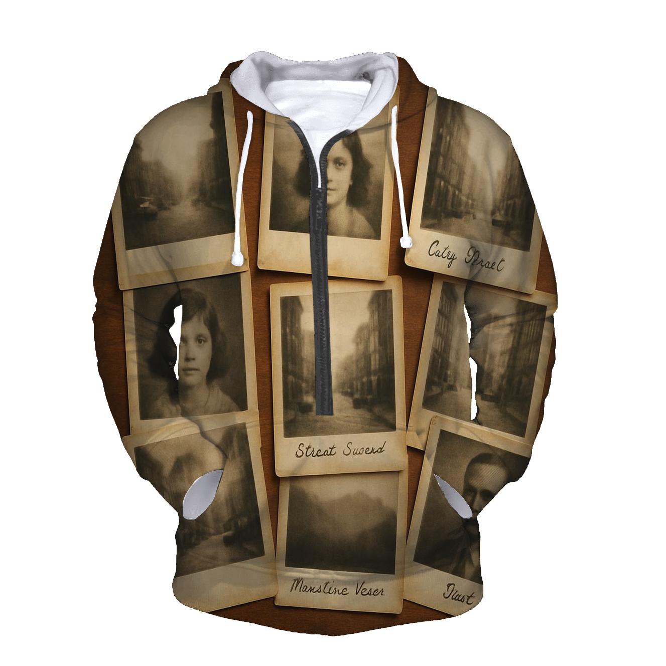 Old Camera Club Snapshot Collage embroidered hoodies