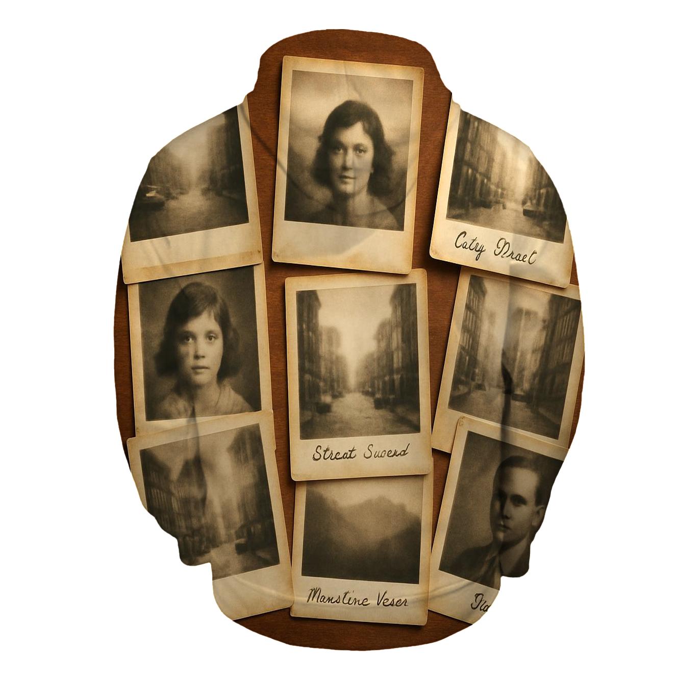 Old Camera Club Snapshot Collage embroidered hoodies