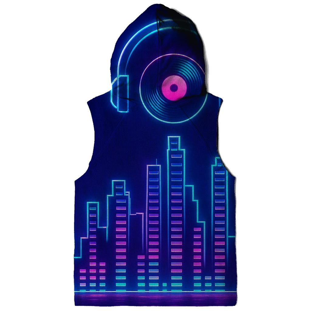 Neon Synth Skyline hoodie designs