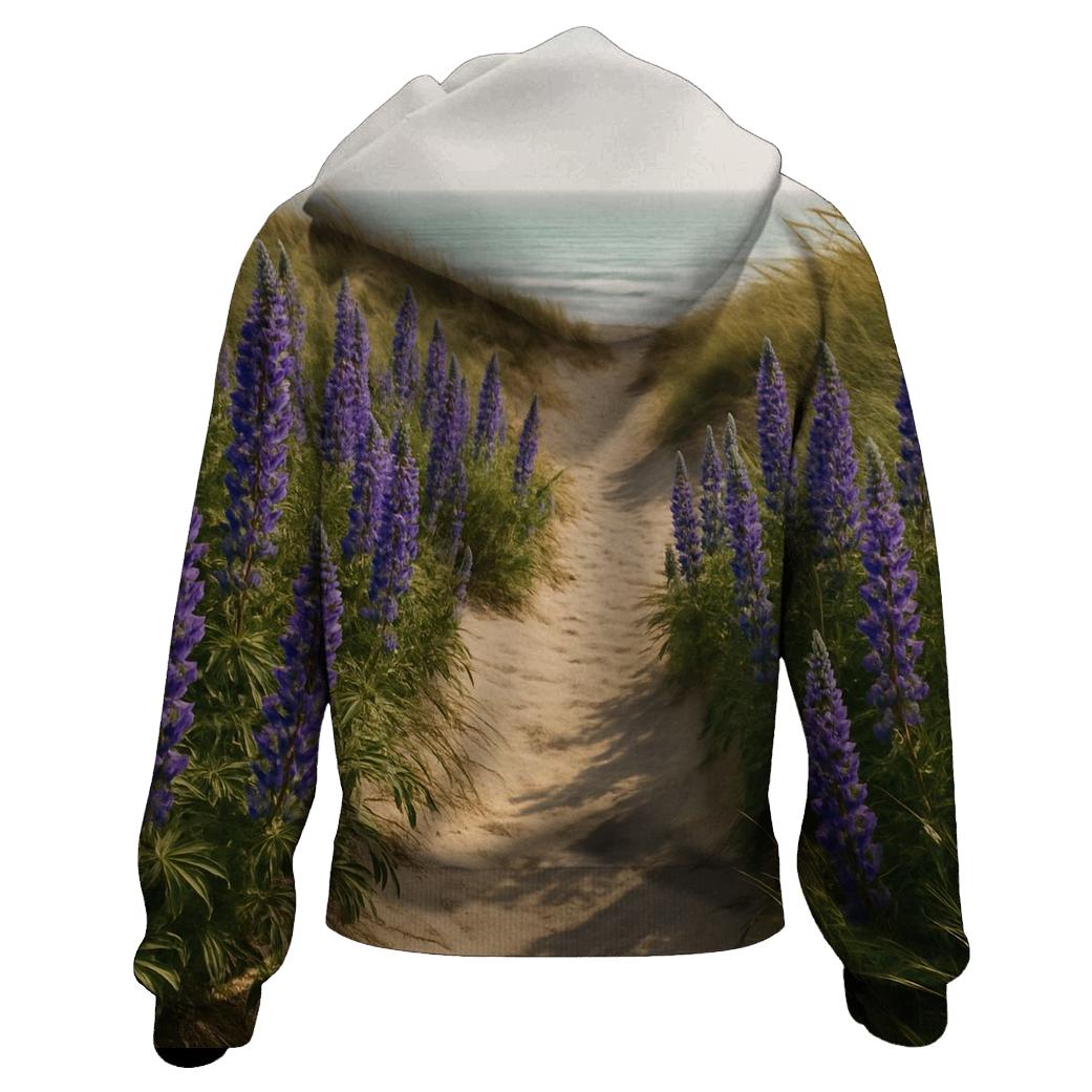 Wild Lupines Along Coastal Dune Path hoodie trends