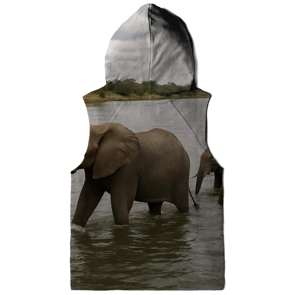 River Crossing Elephant Line printed hoodies