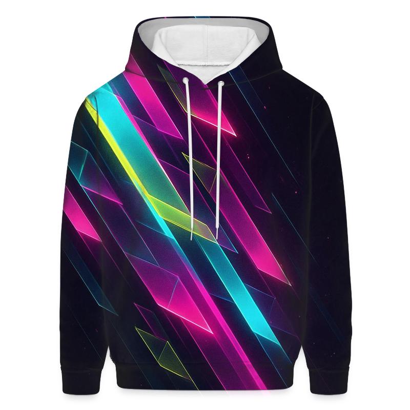 Neon Prism Cascade embroidered hoodies
