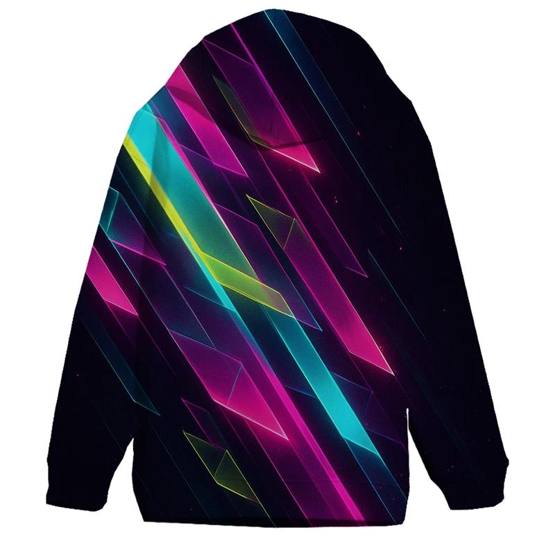 Neon Prism Cascade embroidered hoodies