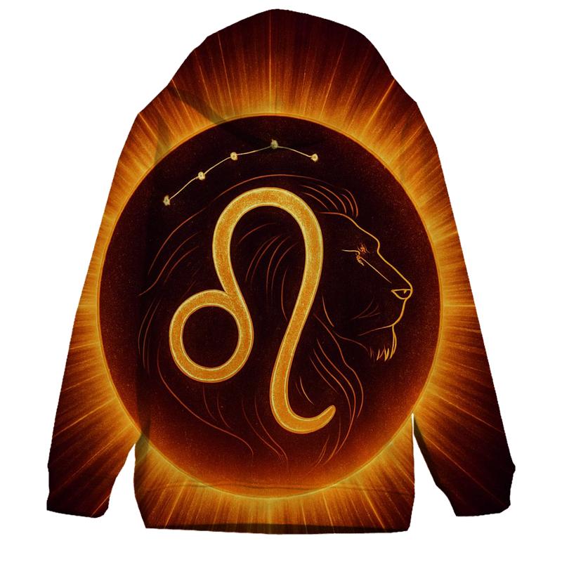 Solar Crown Leo Zodiac Crest lightweight hoodies