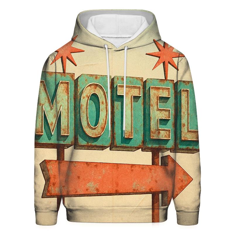 Retro Motel Roadside Sign Illustration heavyweight hoodies