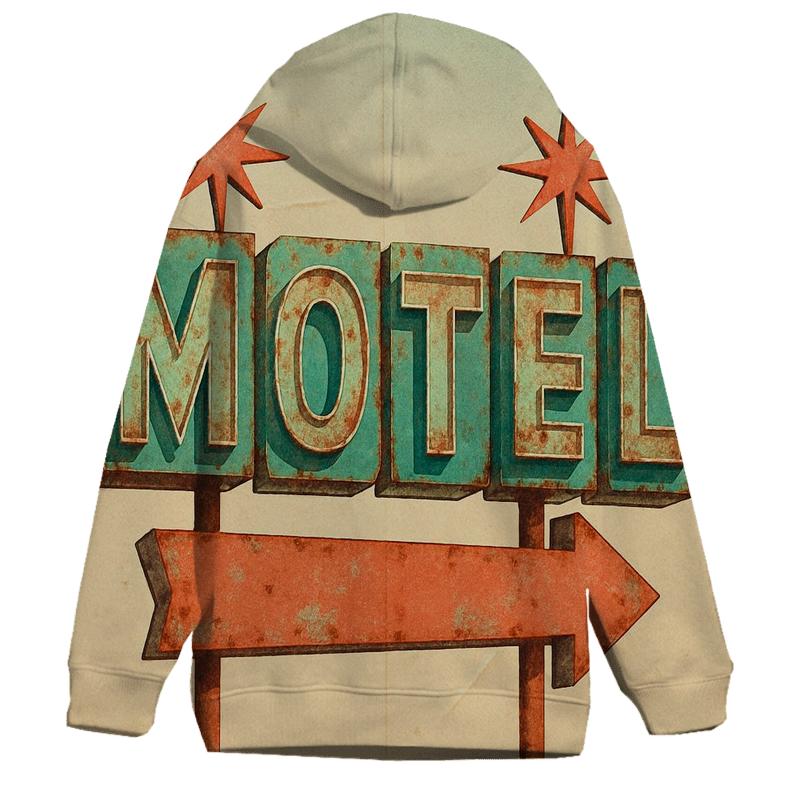 Retro Motel Roadside Sign Illustration heavyweight hoodies