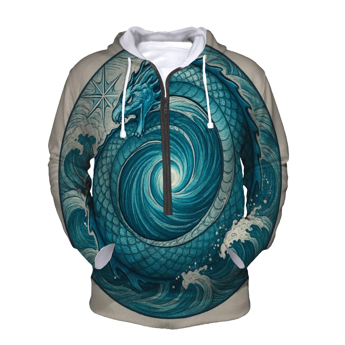 Sea Serpent Maelstrom Ouroboros graphic hoodies