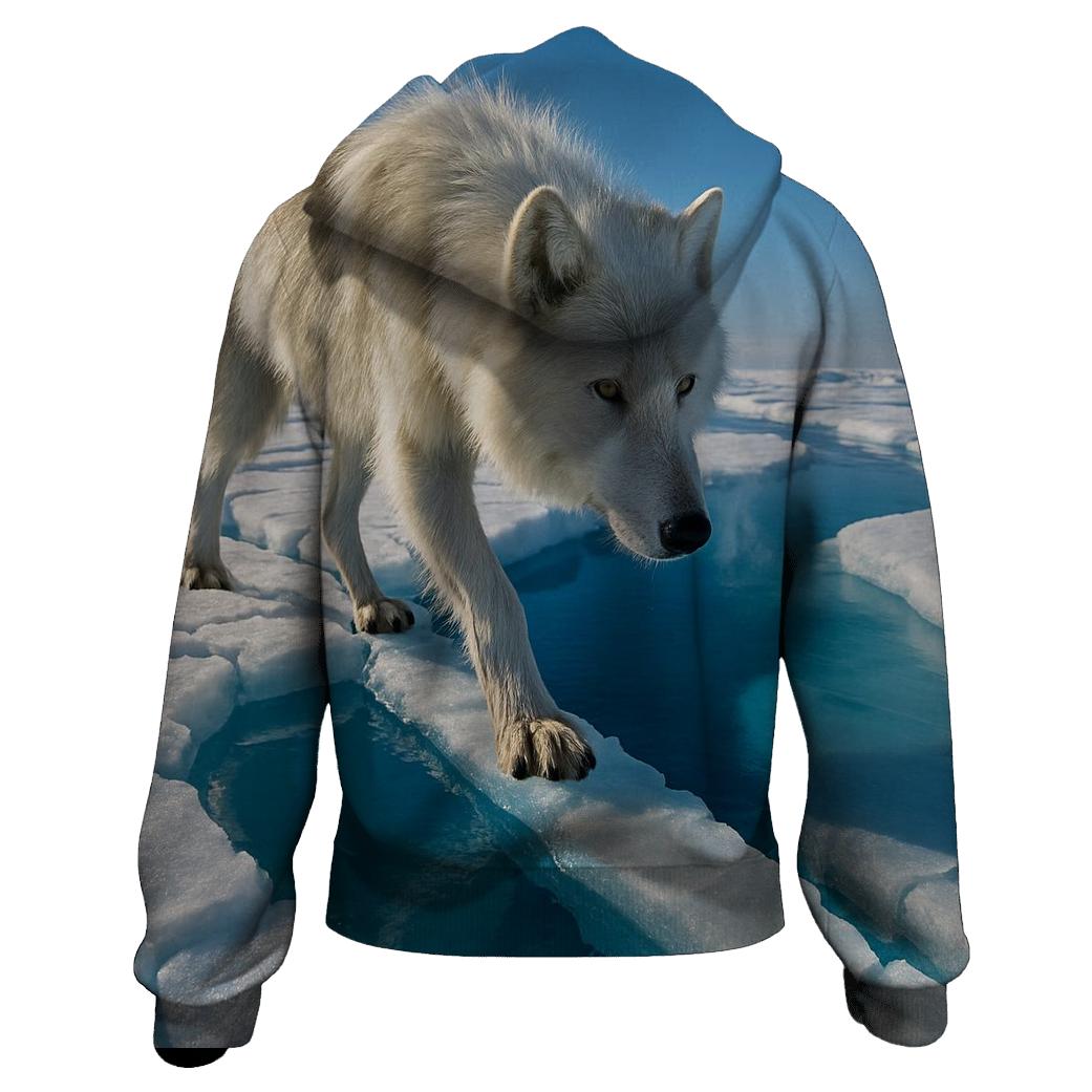 Arctic Wolf Crossing Blue Melt Pool lightweight hoodies