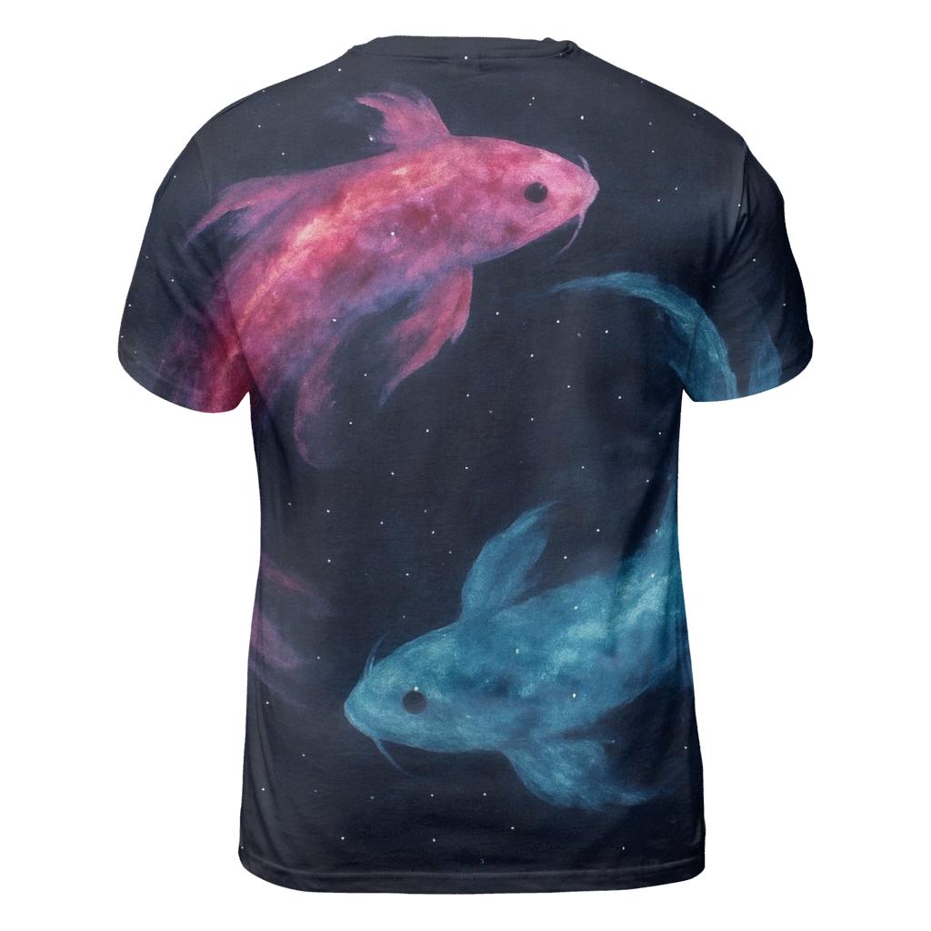 Nebula Ink Koi Flow vibrant all-over design tees